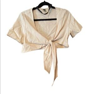 SHEIN Medium Beige Tie crop top